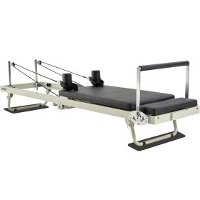 VEVOR Foldable Pilates Reformer, Pilates Workout Machine for Home Gym Studio Use, Pilates Bed with Dual Resistance- Spring & Cord