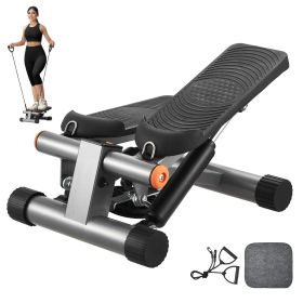 Stair Stepper, Mini Stepper for Exercise at Home, Hydraulic Fitness Stepper with Resistance Bands, Full Body Workout Cardio Equipment