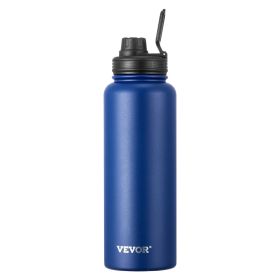 VEVOR 40 oz Insulated Water Bottle, Stainless Steel Camping & Hiking Hydration Flask with Wide Mouth Lid, Sports Coffee Cup Double Walled, Leakpr