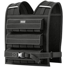 33LBS Adjustable Weighted Vest, Weight Vest with Reflective Strips, Snug Fit for Men Women Running Strength Training