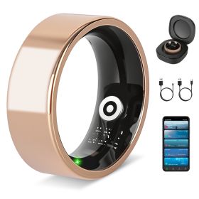 Smart Ring Health Tracker Fitness/Sleep/Stress/HRV Tracker with Charging Case Magnetic Charging Cable for Women & Men Compatible with iOS & Android 7- (Option: SmartRingRoseGold7)