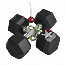 Hex Rubber Dumbbell Set for No Rolling (Option: Black-290x220x110 mm)