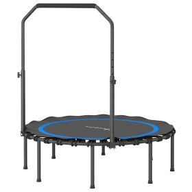 45" Rebounder Trampoline for Adults, Foldable Mini Trampoline with Adjustable Handle Bar for Indoor Outdoor, Blue (Option: Blue-900x440x110 mm)