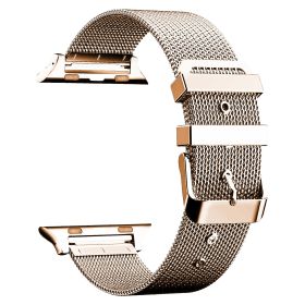 Stainless Steel Classic Buckle Band Replacement for 38MM Apple Watches Series 1/2/3 (Option: 38mmiWatchStainlessBandGold)