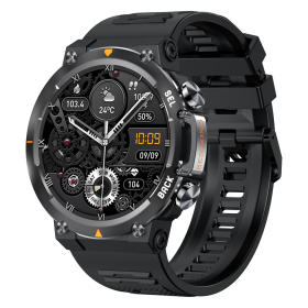 MAX18 Men Smartwatch AMOLED1.43inch Big Screen BT Calls Gesture Control AI Voice Sports Smart Watch Men (Option: Black)