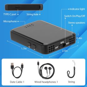 Magnetic Voice Activated Recorder Device,MP3 Voice Records With Microphone,60 Hours Continuous Portable Audio Recorders For Work,Lectures,Meeting (Option: W13178565)