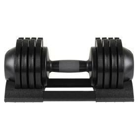 52LBS Adjustable dumbbell steel and plastic(Rubber coated dumbbell) (Color: as Pic)