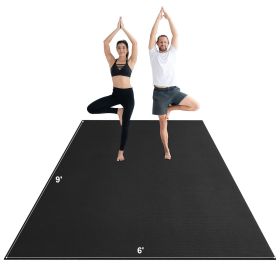 Exercise Mat, Non Slip High Density Premium Yoga Mat, Exercise Yoga Mat for Men & Women, Fitness & Exercise Mat with Bag & Carry Strap (Width: 6 ft, Length: 9 ft)