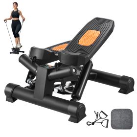 Stair Stepper, Mini Stepper for Exercise at Home, Hydraulic Fitness Twist Stepper with Resistance Bands, Full Body Workout Cardio Equipment (Stride Adjustable or Not: No, Motion Mode: Twisting Motion)