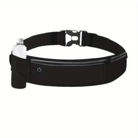 Ultra-Light Running Waist Pack â€“ Breathable Nylon Belt Bag with Lock Closure & Reflective Strips for Safety (Unisex, 6 Colors) (Color: Black)