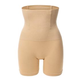 High Waist Shapewear Seamless Tummy Control Panties Butt Lifter Thigh Slimmer Body Trainer Shaper Compression Lingerie Panties for Women (Option: Beige_XL)