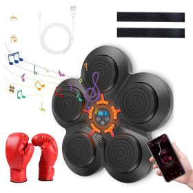 Music Boxing Machine Electronic Wall Target Punching Pad LED Lighted Sandbag Boxing Training Machine Exercise Equipment with Adult Boxing Gloves (Option: wAdultGlove)