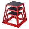 Plyometric Jump Boxes, 12/18/24 Inch Plyo Box, Platform and Jumping Agility Box, Anti-Slip Fitness Exercise Step Up Box Set for Home Gym Training